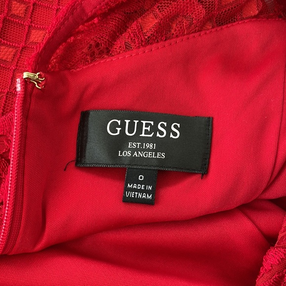 Red Lace Cocktail Dress - Picture 3 of 5